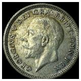 1927 Great Britain Silver 6 Pence