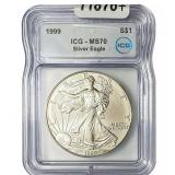 1999 Silver Eagle ICG MS70