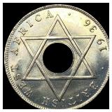 1936KN British West Africa 1/2 Penny KM 15