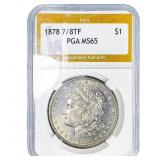1878 7/8TF Morgan Silver Dollar PGA MS65