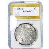 1881-S Morgan Silver Dollar PGA MS65