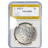 1923-S Silver Peace Dollar PGA MS64