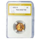 1952-D Wheat Cent PGA MS67 RD