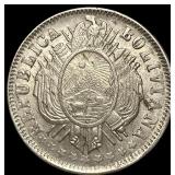 1880 PTS FE Bolivia Silver 20 Cents