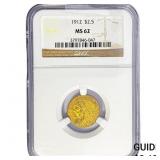 1912 $2.50 Gold Quarter Eagle NGC MS62