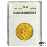 1894 $10 Gold Eagle ANACS MS60