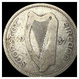 1937 Ireland Silver 1 Shilling