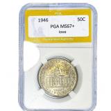 1946 Iowa Half Dollar PGA MS67+