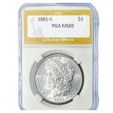 1881-S Morgan Silver Dollar PGA MS65