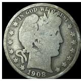 1908-O Silver Barber Half Dollar NICELY CIRCULATED