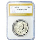 1960-D Franklin Half Dollar PGA MS65 FBL
