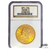 1895 $20 Gold Double Eagle NGC MS62