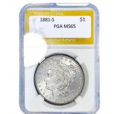 1881-S Morgan Silver Dollar PGA MS65