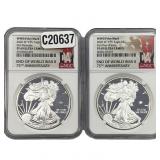 [2 Coins] 2020 Silver Eagle NGC PF69 UC