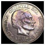 1954 Uruguay Silver 20 Centesimos