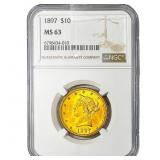 1897 $10 Gold Eagle NGC MS63
