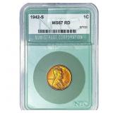 1942-S Wheat Cent NTC MS67 RD