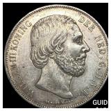 1874 Netherlands Silver 2 1/2 Gulden
