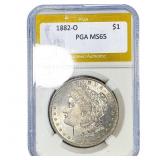 1882-O Morgan Silver Dollar PGA MS65