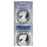 [2 Coins] 2001-2010 Silver Eagle PCGS PR69 DCAM
