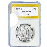 1936-S Bay Bridge Half Dollar PGA MS65