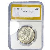1941 Walking Liberty Half Dollar PGA MS66
