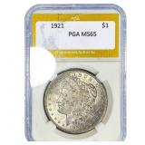 1921 Morgan Silver Dollar PGA MS65
