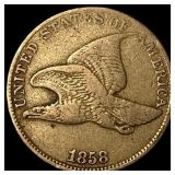 1858 Copper-Nickel Flying Eagle Cent NEARLY UNCIRC
