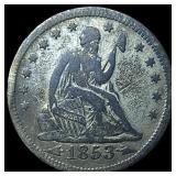 1853 Arrows Seated Liberty Quarter LIGHTLY CIRCULA