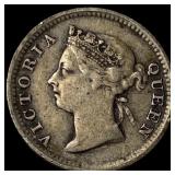 1892 Hong Kong Silver 5 Cents