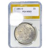1881-O Morgan Silver Dollar PGA MS65