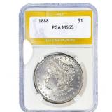 1888 Morgan Silver Dollar PGA MS65