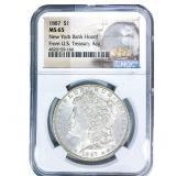 1887 Morgan Silver Dollar NGC MS65