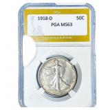 1918-D Walking Liberty Half Dollar PGA MS63