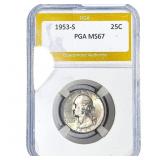 1953-S Washington Silver Quarter PGA MS67