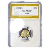 1923-S Mercury Silver Dime PGA MS63+ Toned