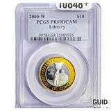 2000-W U.S. Library of Congress Bimetallic $10 PCG