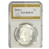 1878-S Morgan Silver Dollar PGA MS68 PL