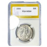 1935 Walking Liberty Half Dollar PGA MS64