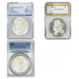 [3 Coins] 1881-1921 Morgan Silver Dollar