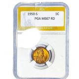 1950-S Wheat Cent PGA MS67 RD