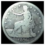 1876 Silver Trade Dollar NEARLY UNCIRCULATED