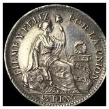 1912 FG Peru Silver 1/2 Dinero