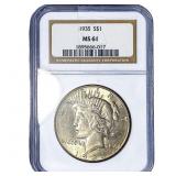 1935 Silver Peace Dollar NGC MS61