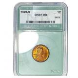 1949-S Wheat Cent NTC MS67 RD