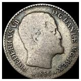 1856 Denmark SIlver 4 Skilling