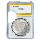 1884-CC Morgan Silver Dollar PGA MS64