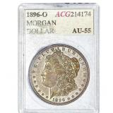 1896-O Morgan Silver Dollar ACG AU55