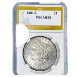 1881-S Morgan Silver Dollar PGA MS66