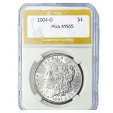 1904-O Morgan Silver Dollar PGA MS65